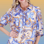 Joy Joy Placket Flared Hem Dress