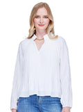 Jade Melody Tam Pleaty Peasant Top