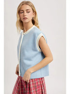 Wishlist Contrast Button-Up Sweater Vest