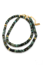 Lizou Natural Stone Short Necklace with Gold -Stone Collection