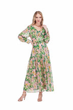 Jade Melody Tam V-Neck Ruffles Maxi Dress