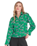 Joy Joy Crop Shirt Blouse Zebra