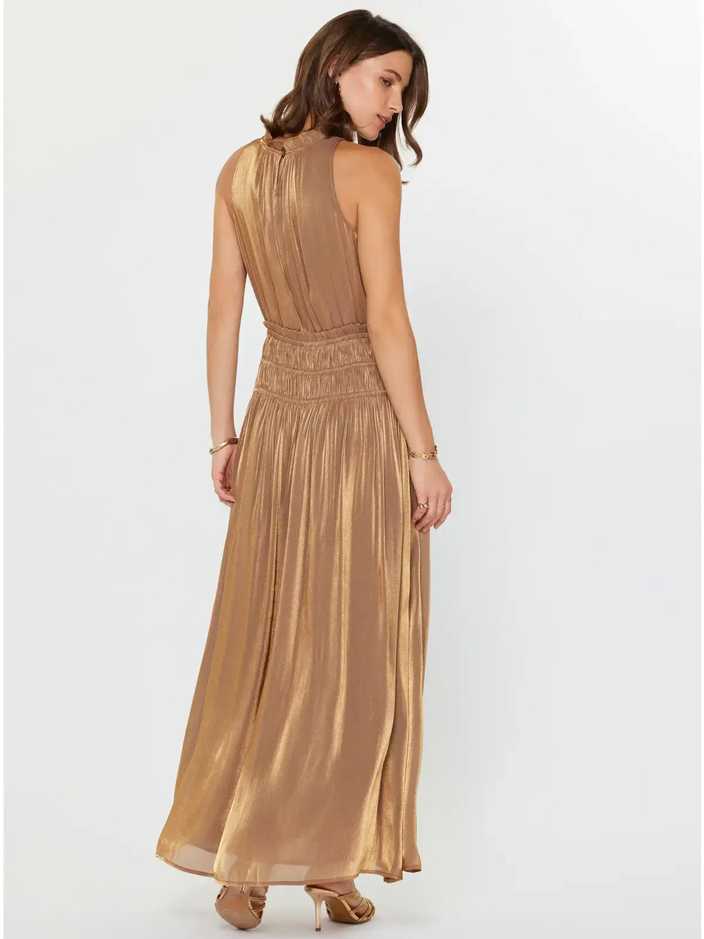 Current Air Metallic Sleeveless Maxi Dress