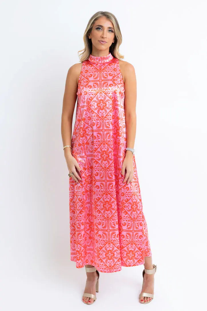 Karlie Floral Mock Halter Maxi Dress