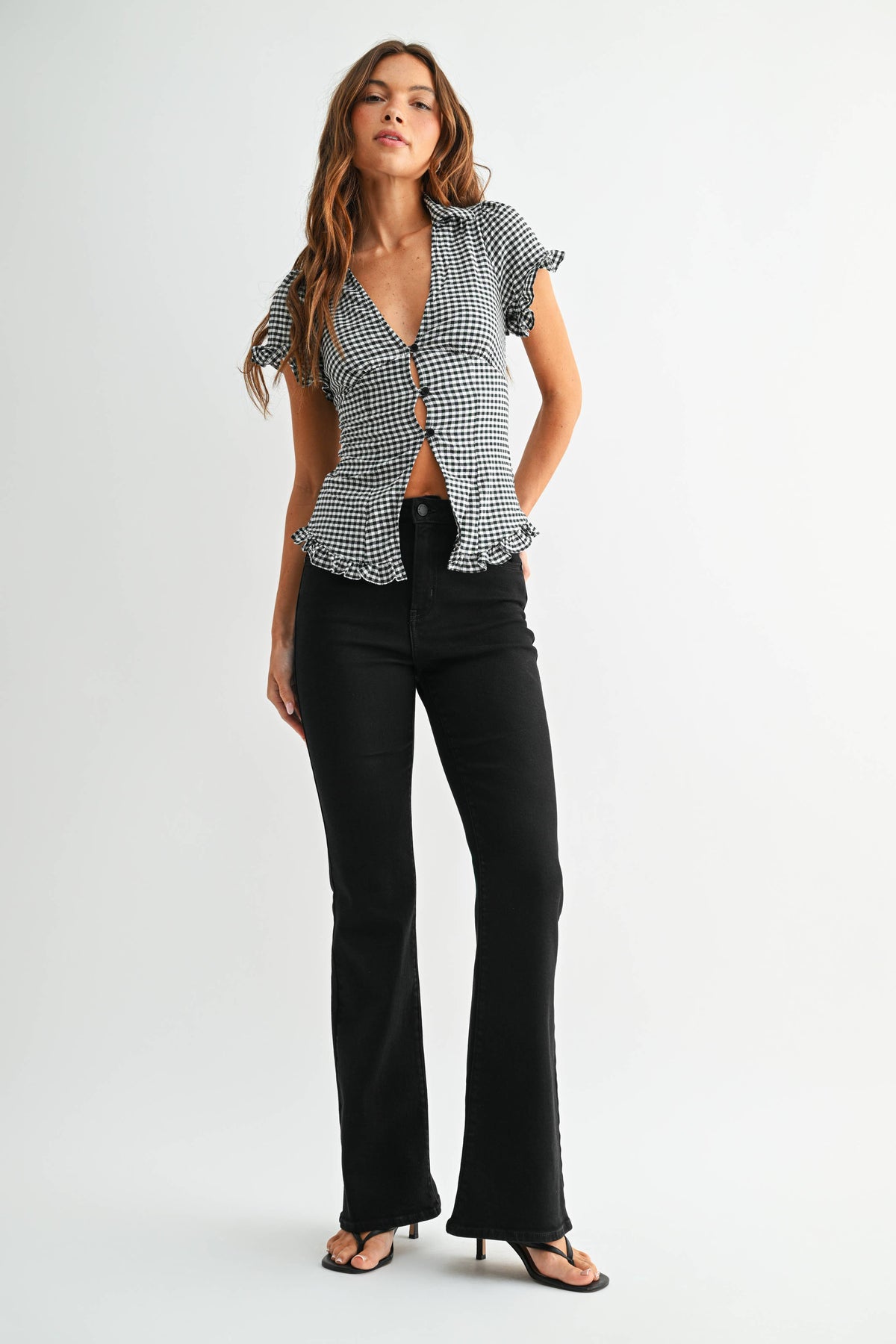 Just Black Denim  Vintage Relaxed Skinny Flare  Black