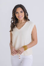 Karlie Solid Scoop Sleeveless Top