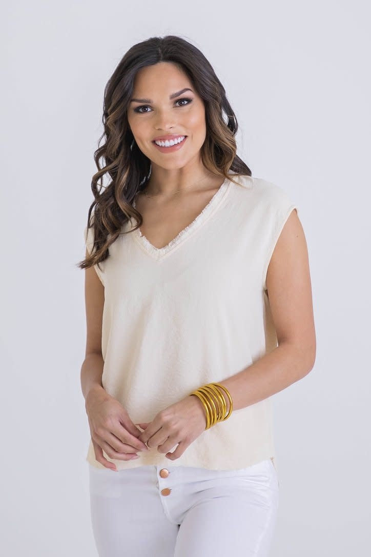 Karlie Solid Scoop Sleeveless Top