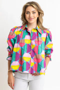Karlie Modern Pop Button Up Top
