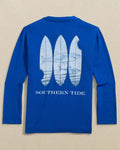 Southern Tide - Y LS Shark Bite Surfboards Perf Tee