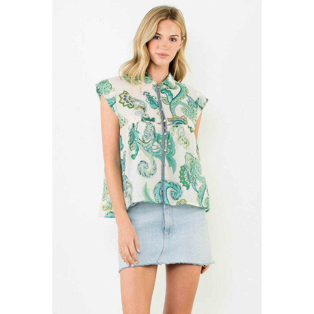 THML - Short Sleeve Print Top