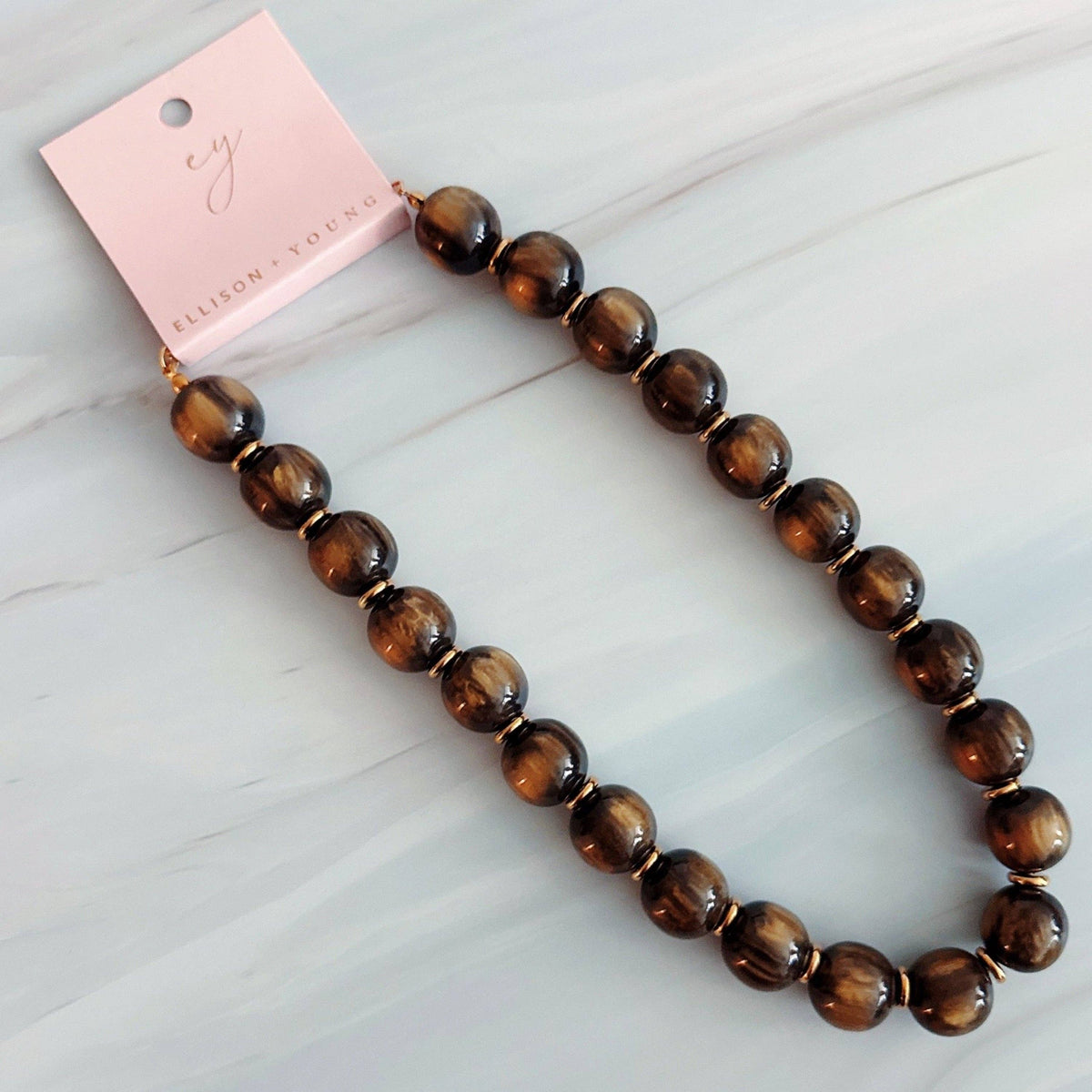 Ellison+Young Bold Sphere Bead Necklace – Polished Statement Strand