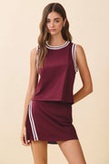 TCEC - CT9598-Contrast Trim Detail Sleeveless Athletic Top