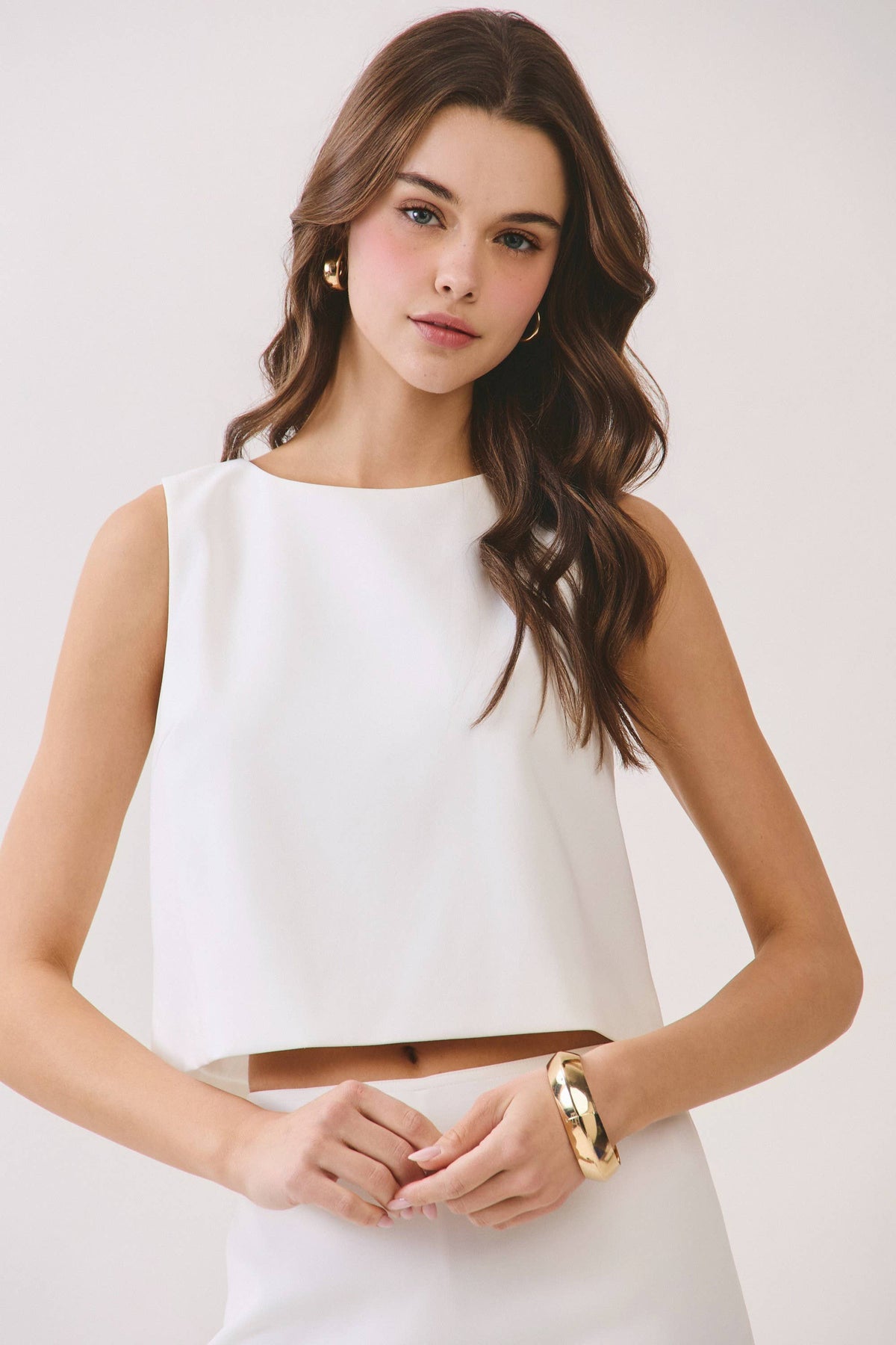 TCEC - CT9976-Back Bow Ties Sleeveless Crop Top