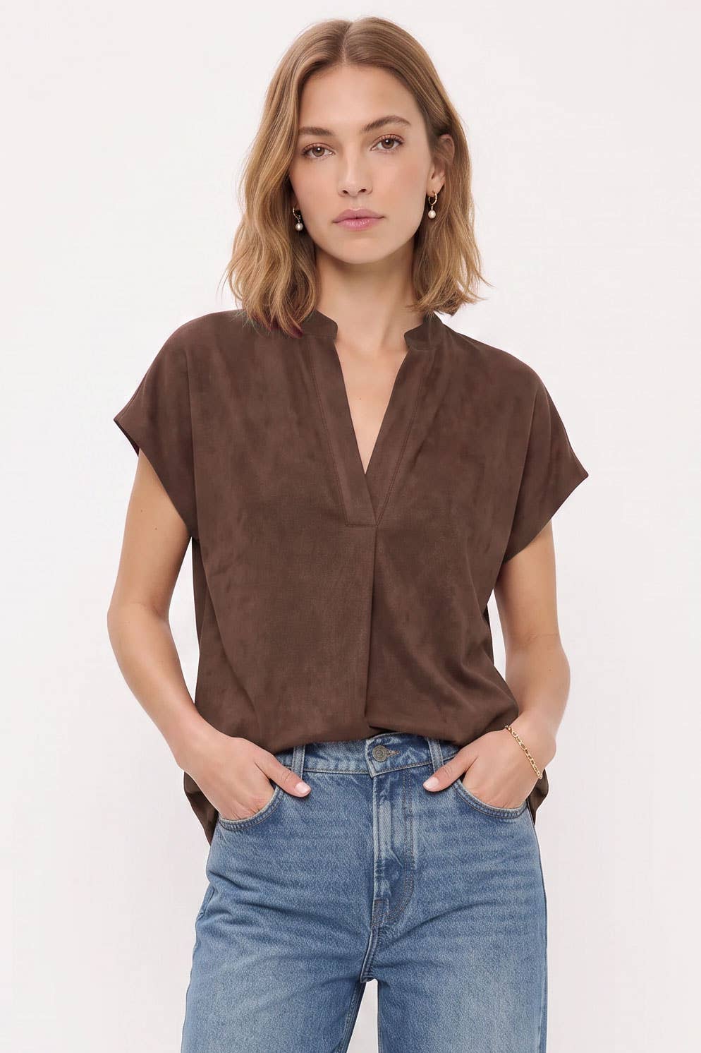 Naked Zebra - Soft Matte Drop Shoulder Blouse
