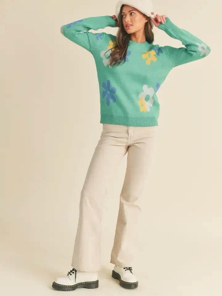 &Merci L/S Flower Pattern Sweater