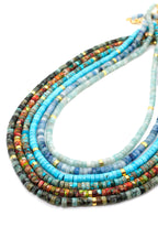 Lizou Natural Stone Short Necklace with Gold -Stone Collection