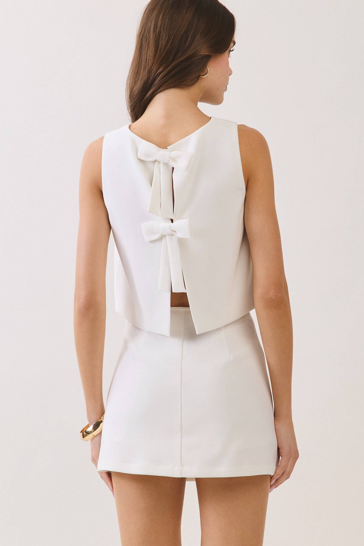 TCEC - CT9976-Back Bow Ties Sleeveless Crop Top