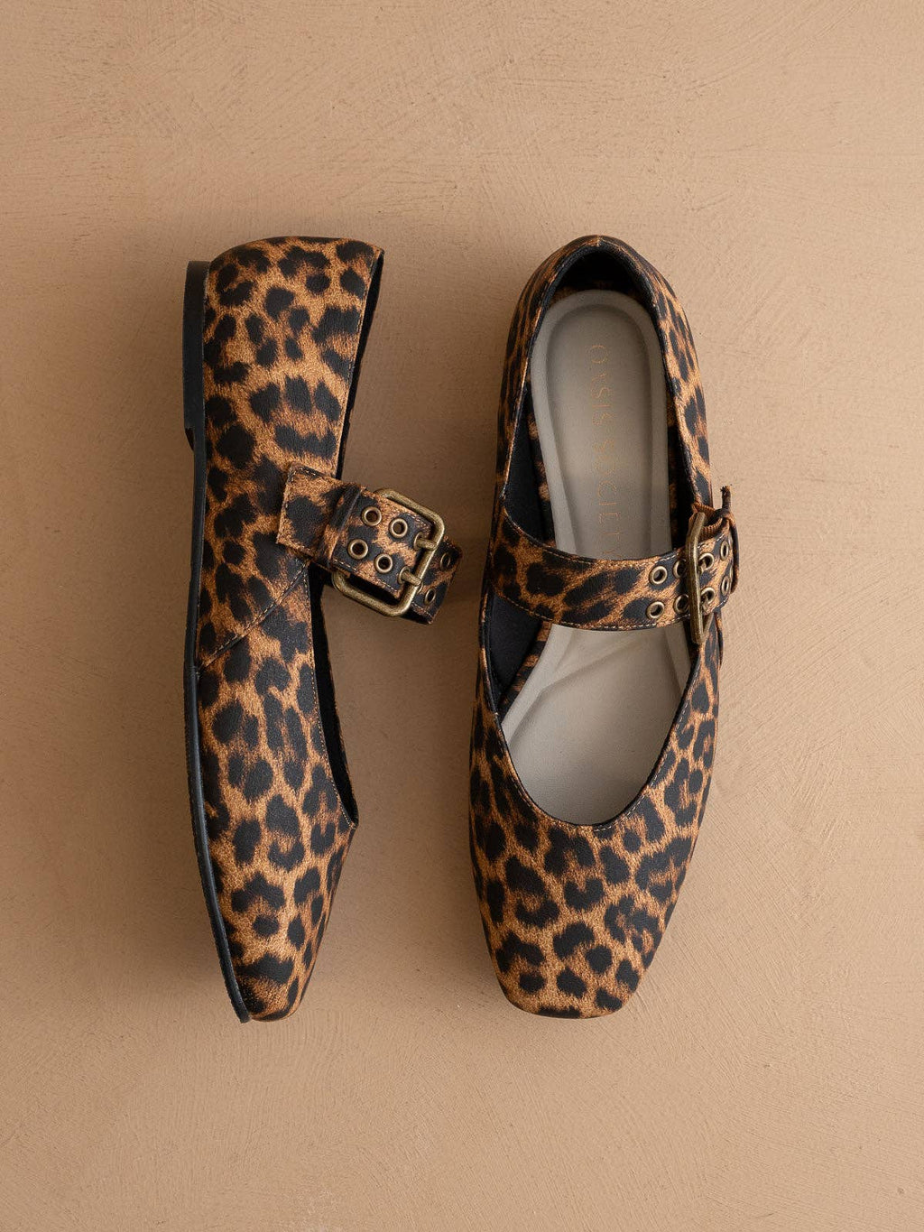 Oasis Society The Soho  Leopard Ballet Fall Flat with Buckle
