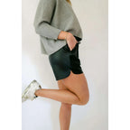 Joy Joy Faux Leather Pull-On Short Round Side