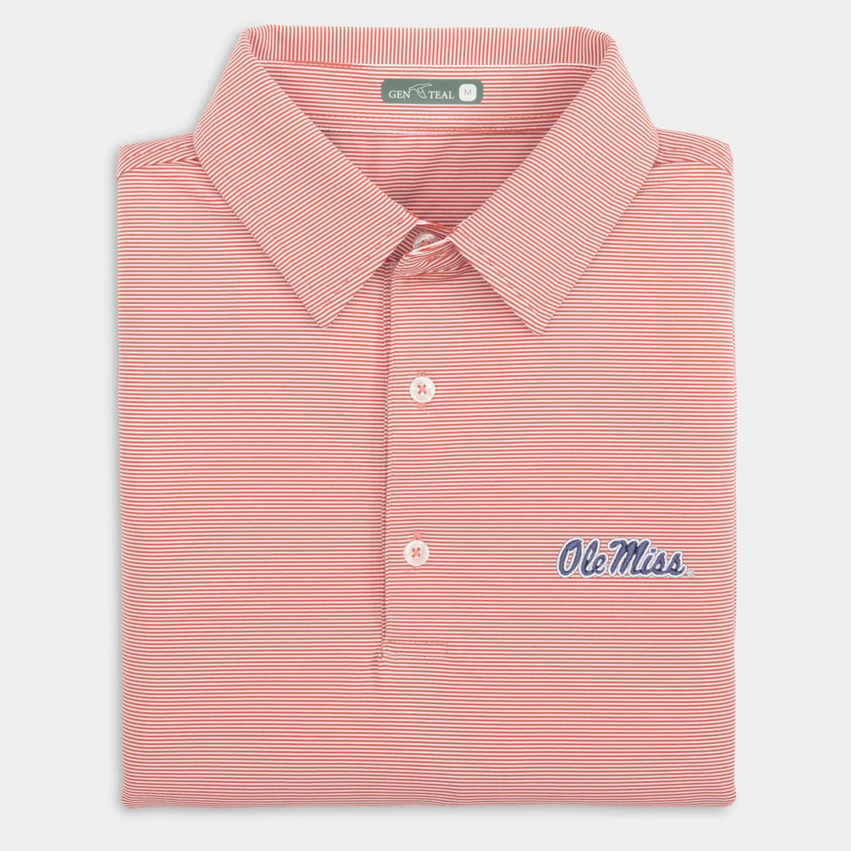 GenTeal Apparel Ole Miss Club Pinstripe Performance Polo