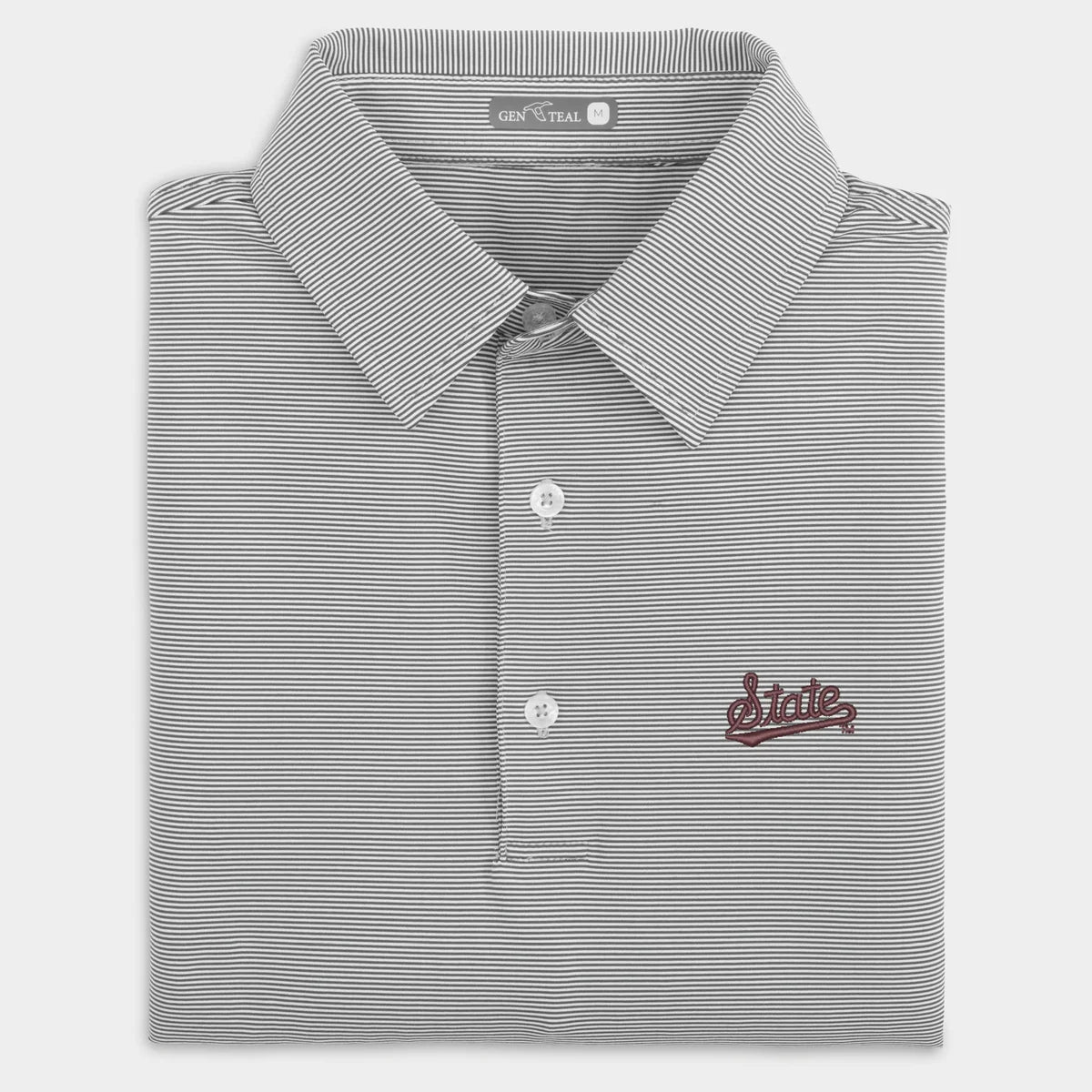 GenTeal Apparel Mississippi State Club Pinstripe Performance Polo