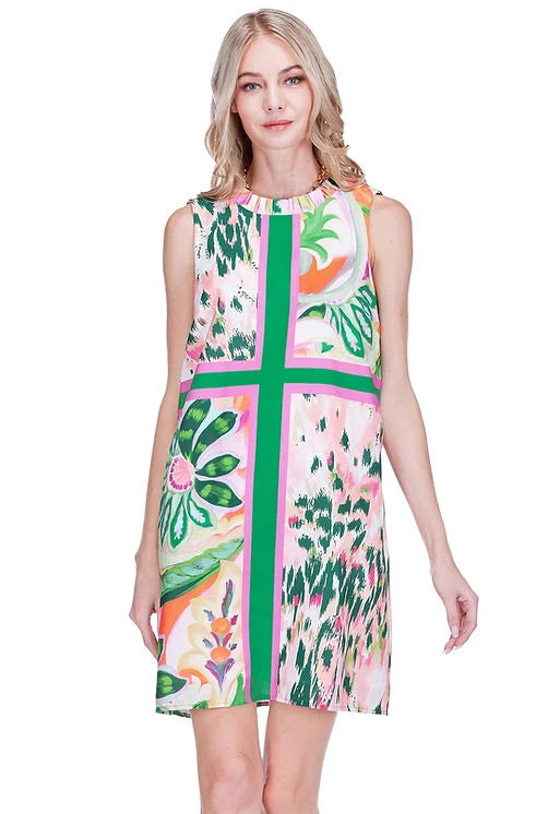 Joy Joy Ruffles Neck Dress