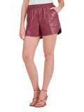 Joy Joy Faux Leather Pull-On Short Round Side