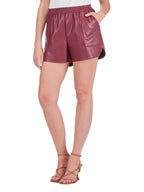 Joy Joy Faux Leather Pull-On Short Round Side