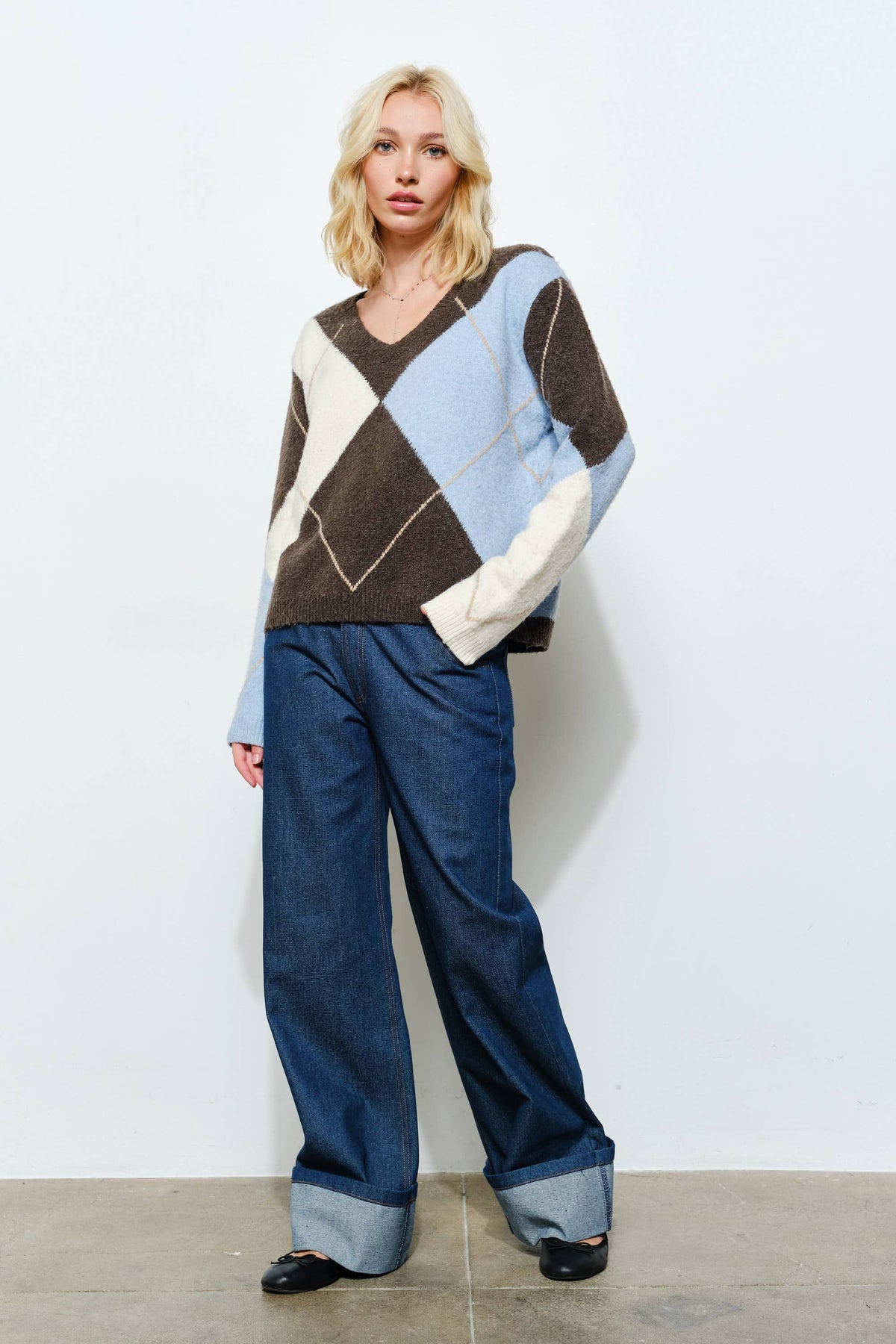 Pretty Garbage   Virginia Argyle Sweater