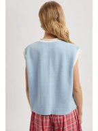 Wishlist Contrast Button-Up Sweater Vest
