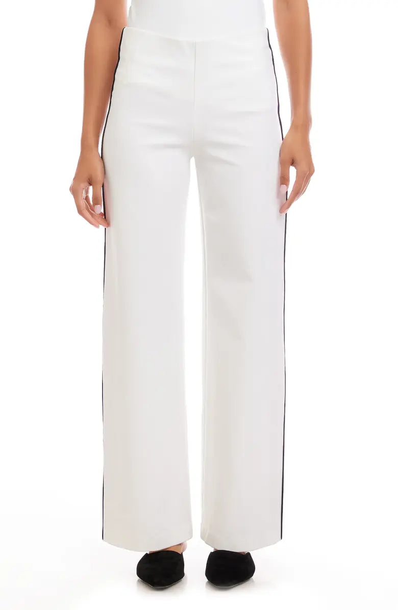 Karen Kane Contrast Piped Wide-Leg Pants