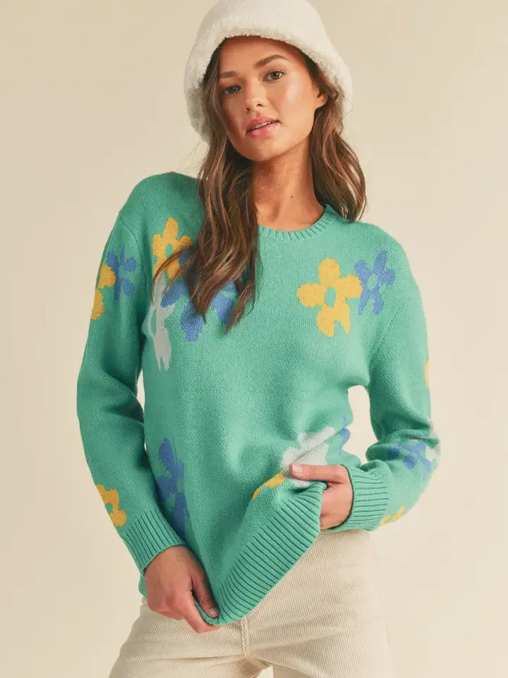 &Merci L/S Flower Pattern Sweater