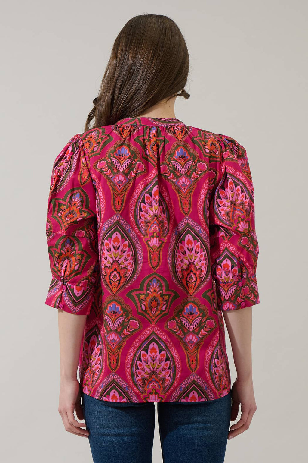 Sugarlips - Azura Floral Irina Split Neck Top