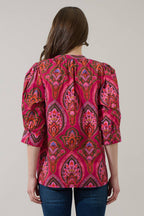 Sugarlips - Azura Floral Irina Split Neck Top