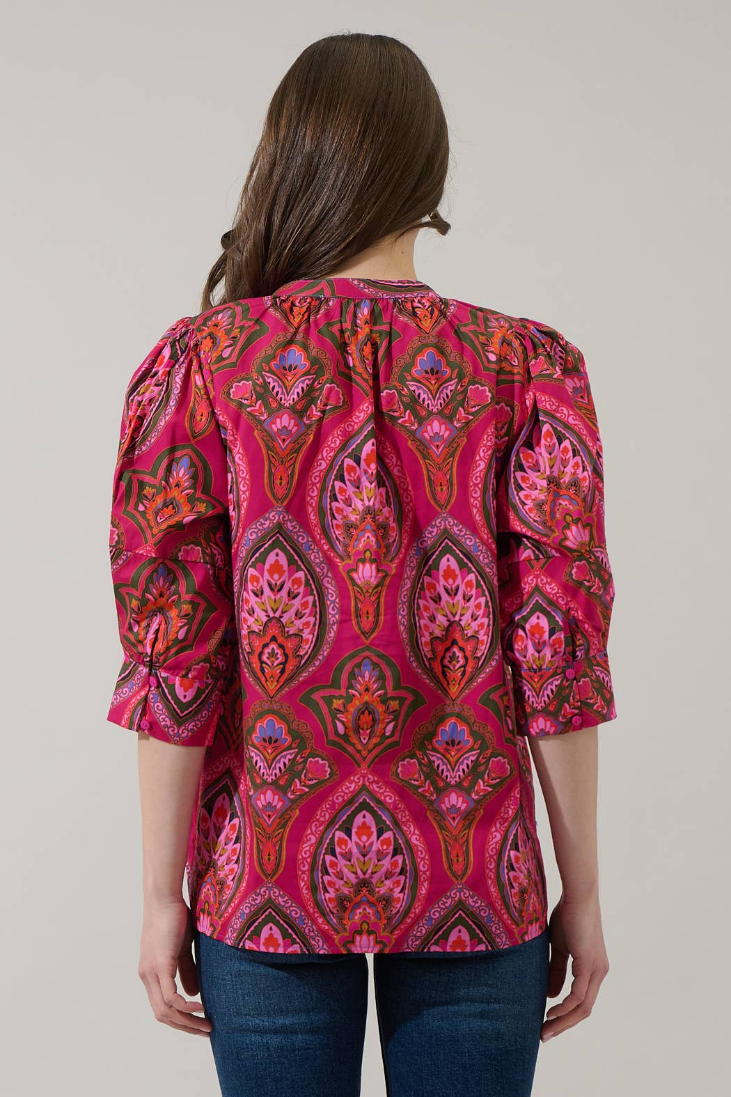 Sugarlips - Azura Floral Irina Split Neck Top