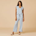 Softies Dream Ruffle V-Neck with Cropped Pant Pajama Set