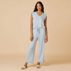 Softies Dream Ruffle V-Neck with Cropped Pant Pajama Set