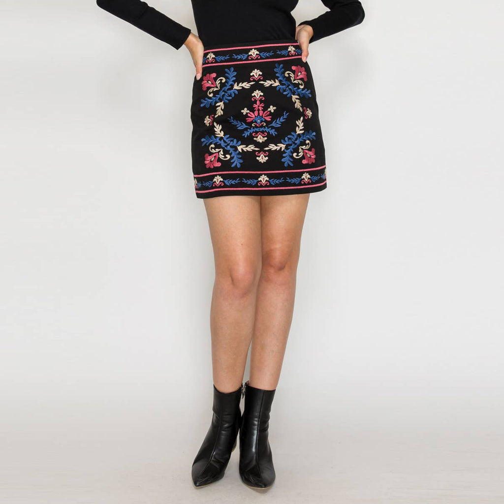 LoveWednesday  Midnight Garden Mini Skirt