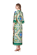 Jade Melody Tam Trimmed Maxi Dress Moroccan Tile