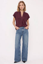 Naked Zebra - Soft Matte Drop Shoulder Blouse