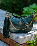 Caroline Hill - Mallory Crossbody with Tassel Hunter Green EC