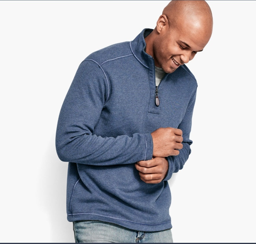 Johnston & Murphy Reversible Solid Quarter Zip