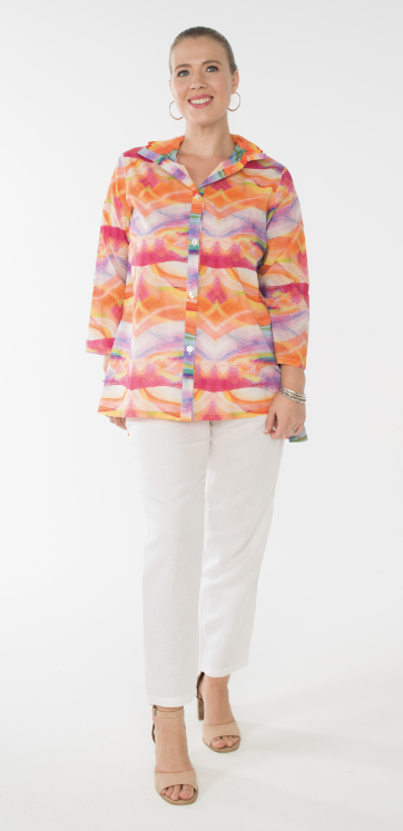 Toofan Wire Collar Printed Button Down Tunic