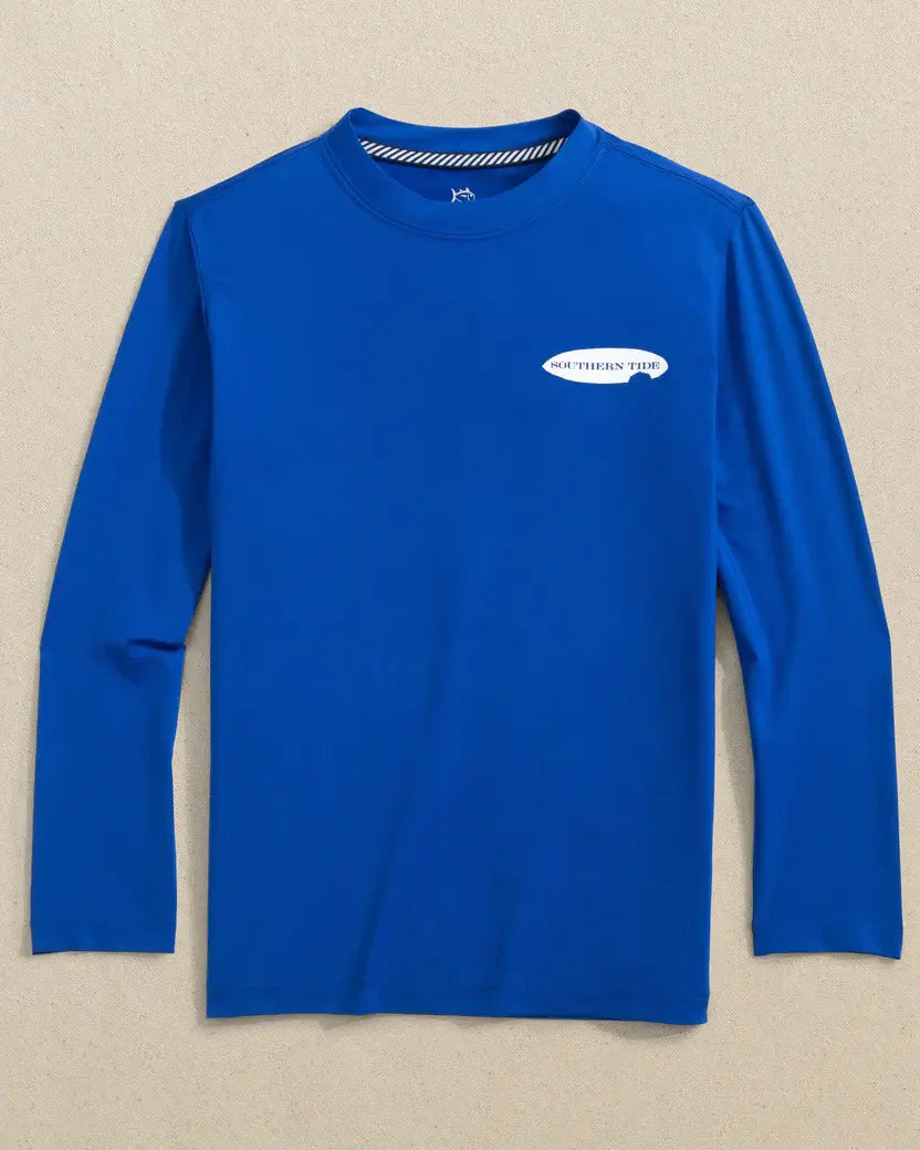 Southern Tide - Y LS Shark Bite Surfboards Perf Tee