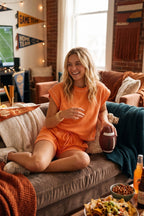 Sewn and Seen - Scuba Contrast Stitch Game day Lounge Set