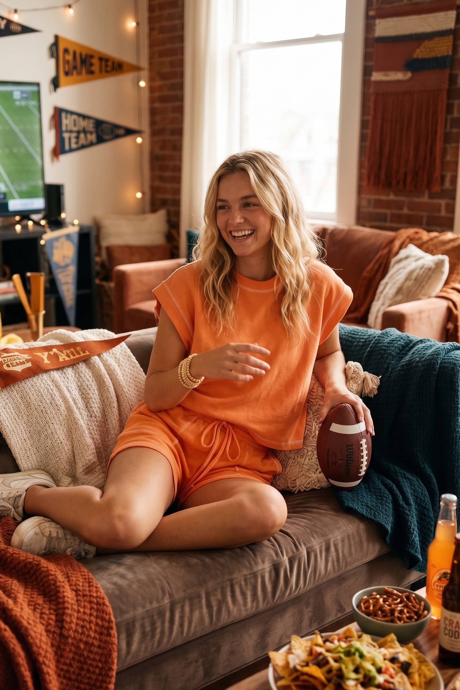 Sewn and Seen - Scuba Contrast Stitch Game day Lounge Set
