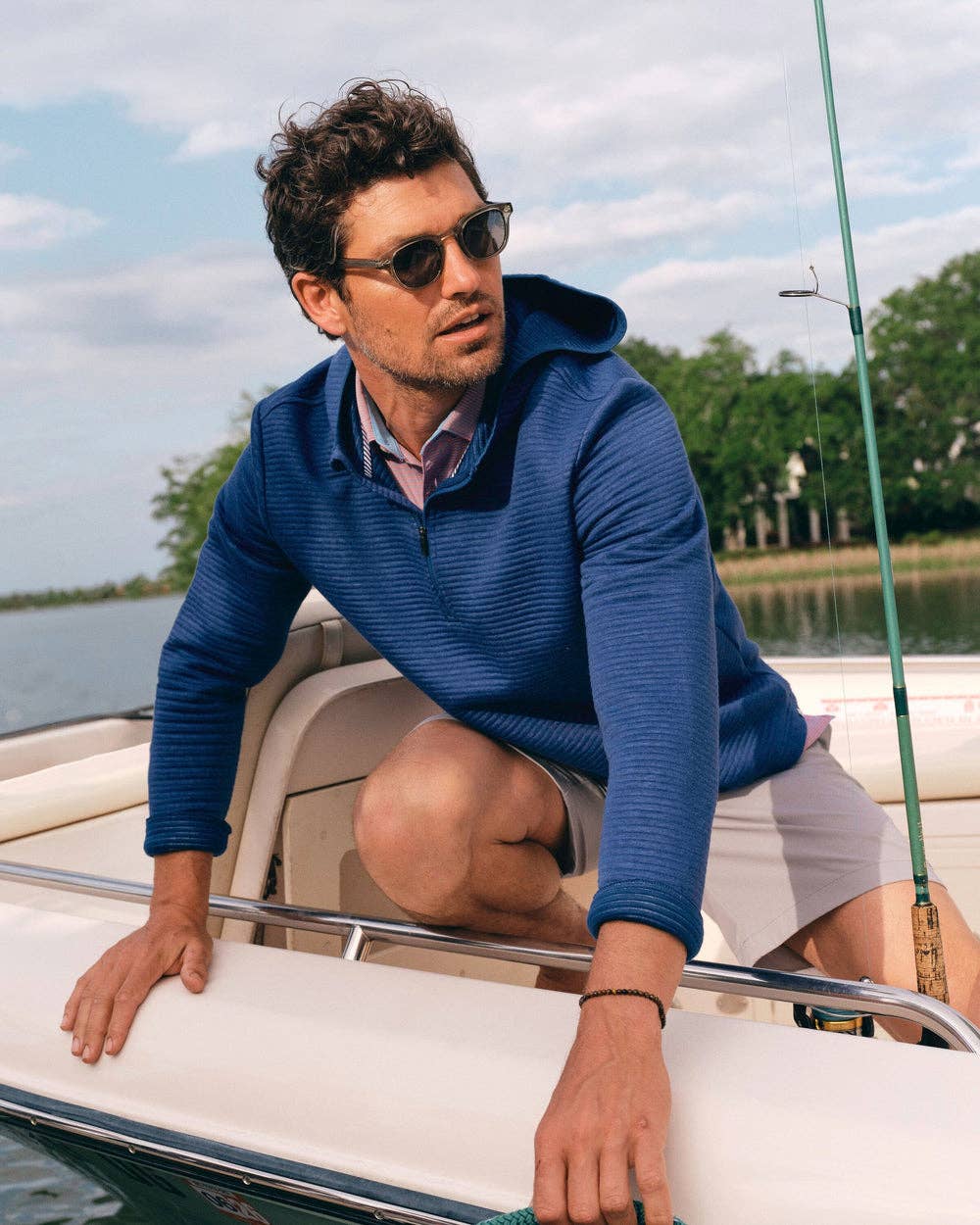 Southern Tide  Ottoman Heather Quarter Zip Hoodie
