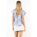 THML - Sleeveless Stripe Top With Ribbon Details