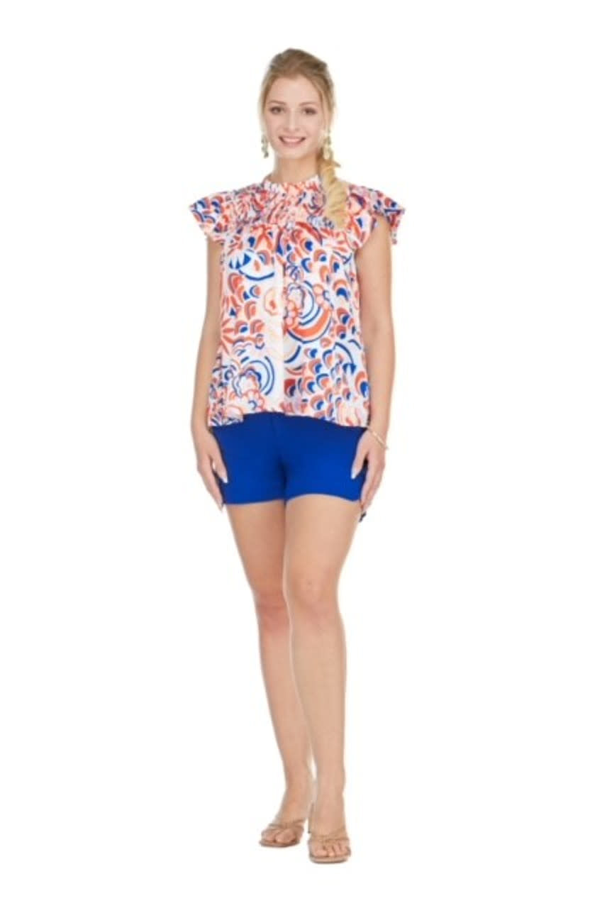 Joy Joy Smocked Shoulder Top