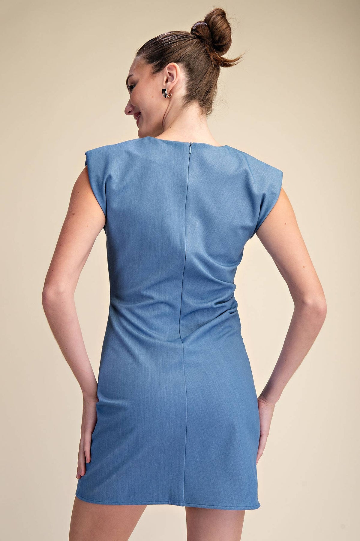 Glam - Ruched Fitted Stretchy Mini Dress